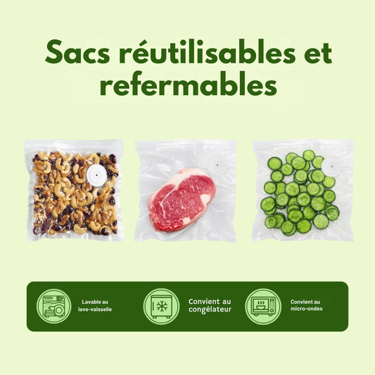 Sacs réutilisables pour machine sous vide